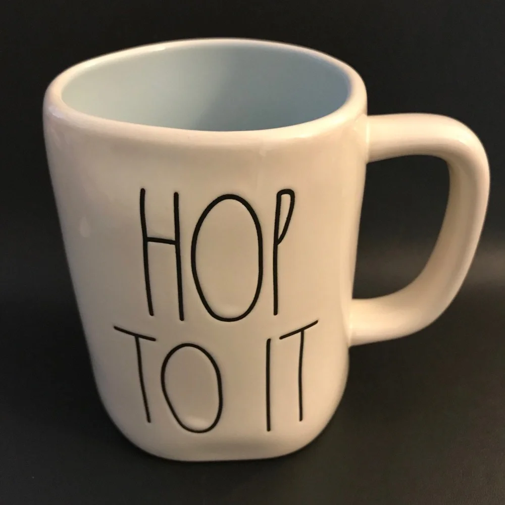 Rae Dunn Hop To It Mug w/ Blue Interior